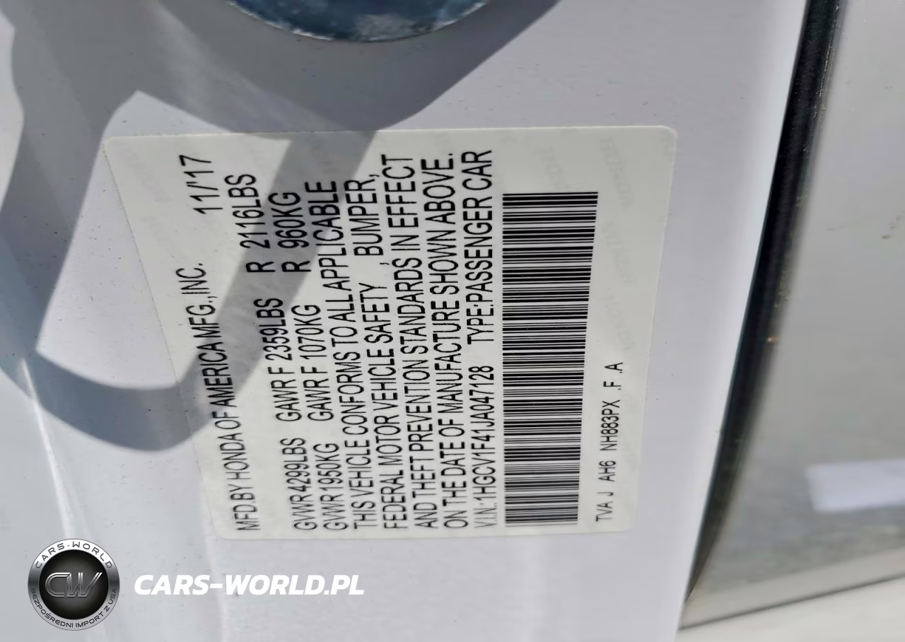 2018 Honda Accord Ex VIN:1HGCV1F41JA047128 - 12