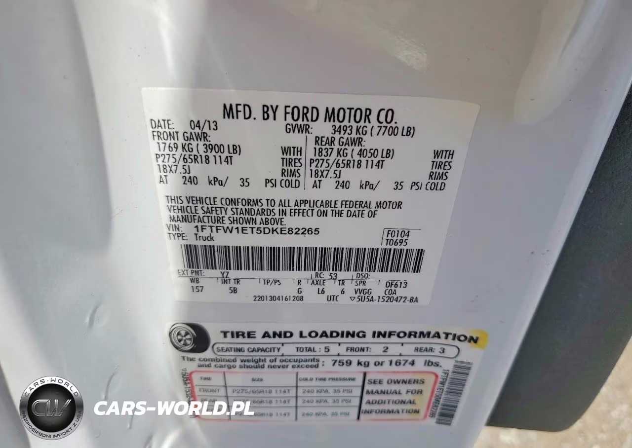 2013 Ford F150 Supercrew VIN:1FTFW1ET5DKE82265 - 12