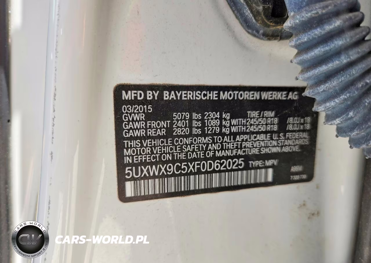 2015 BMW X3 xDrive28I VIN:5UXWX9C5XF0D62025 - 13