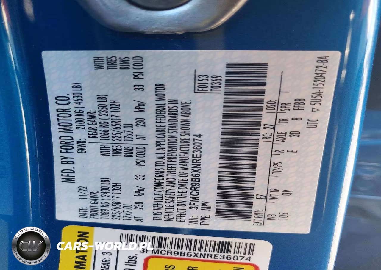 2022 Ford Bronco Sport Big Bend VIN:3FMCR9B6XNRE36074 - 13