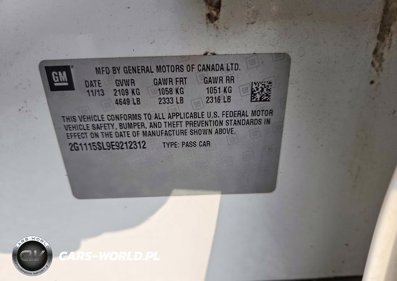 2014 Chevrolet Impala Lt VIN:2G1115SL9E9212312 - 12