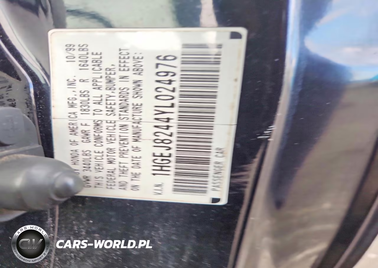 2000 Honda 2Dcv VIN:1HGEJ8244YL024976 - 10