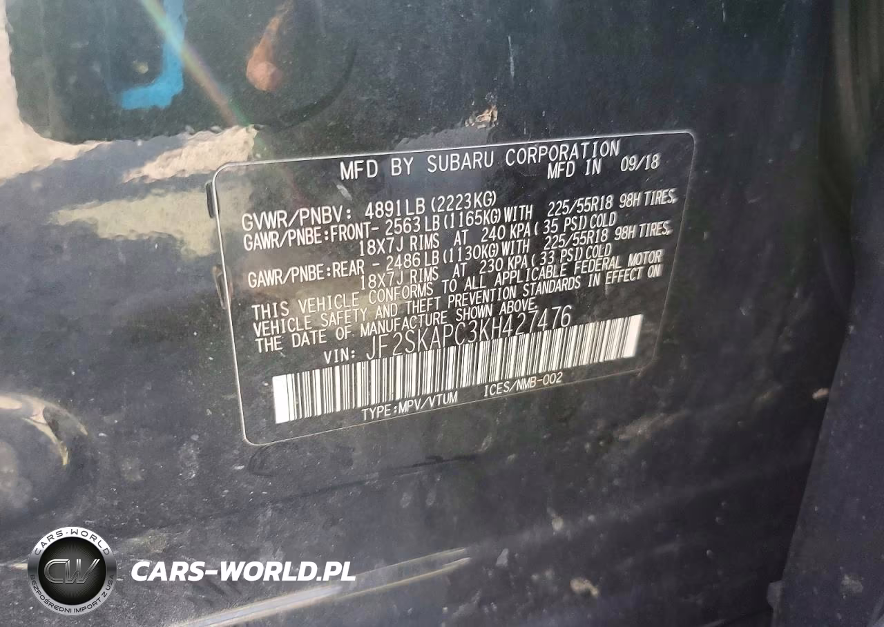 2019 Subaru Forester Sport VIN:JF2SKAPC3KH427476 - 12