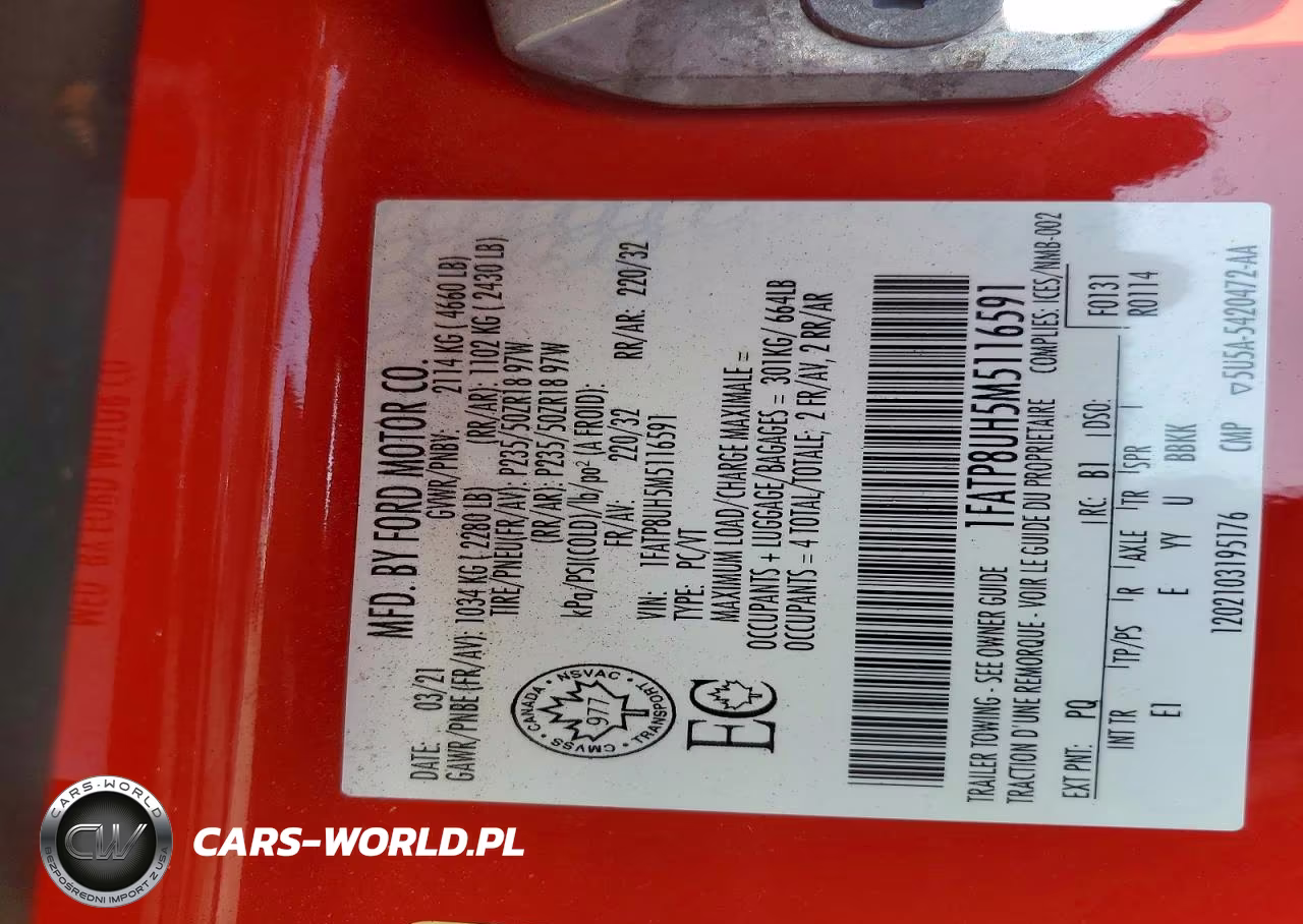 2021 Ford Mustang VIN:1FATP8UH5M5116591 - 12