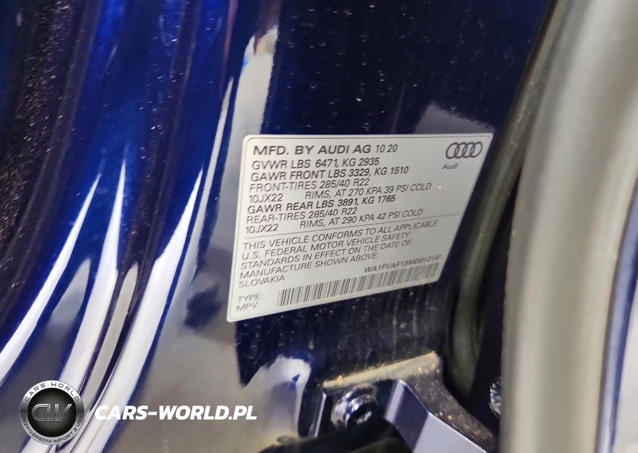 2021 Audi Q8 Prestige S-Line VIN:WA1FVAF13MD012167 - 14
