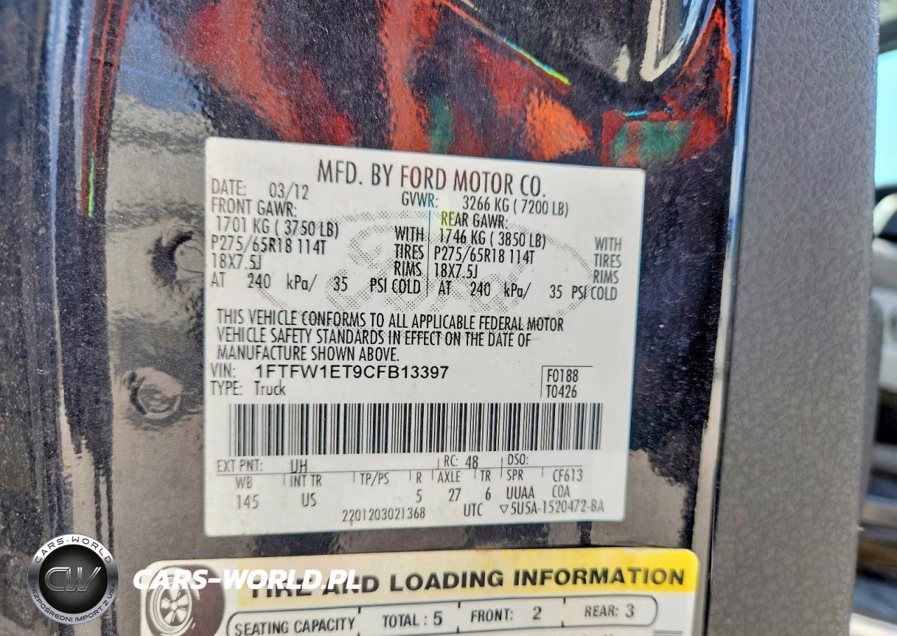 2012 Ford F150 Supercrew VIN:1FTFW1ET9CFB13397 - 12