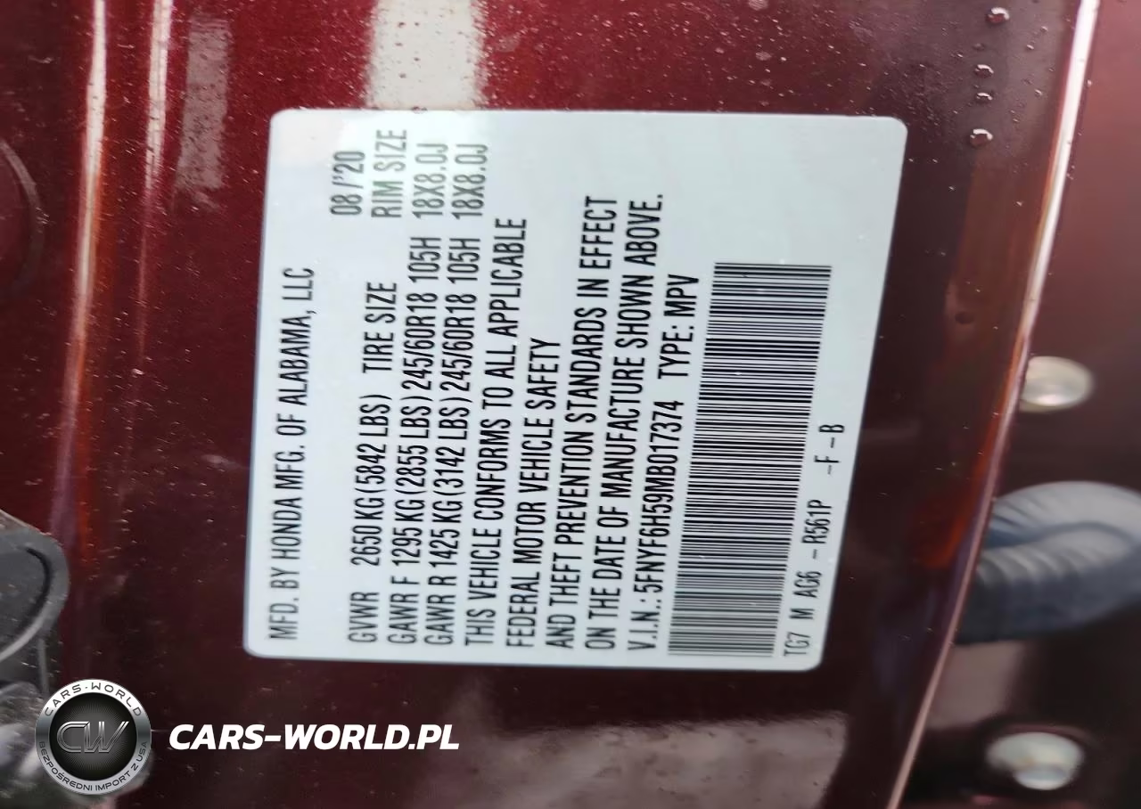 2021 Honda Pilot Exl VIN:5FNYF6H59MB017374 - 13