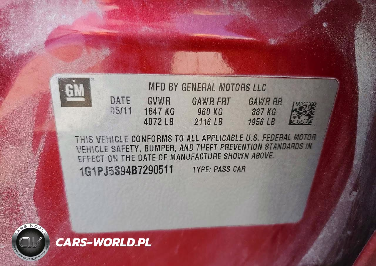 2011 Chevrolet Cruze Eco VIN:1G1PJ5S94B7290511 - 13