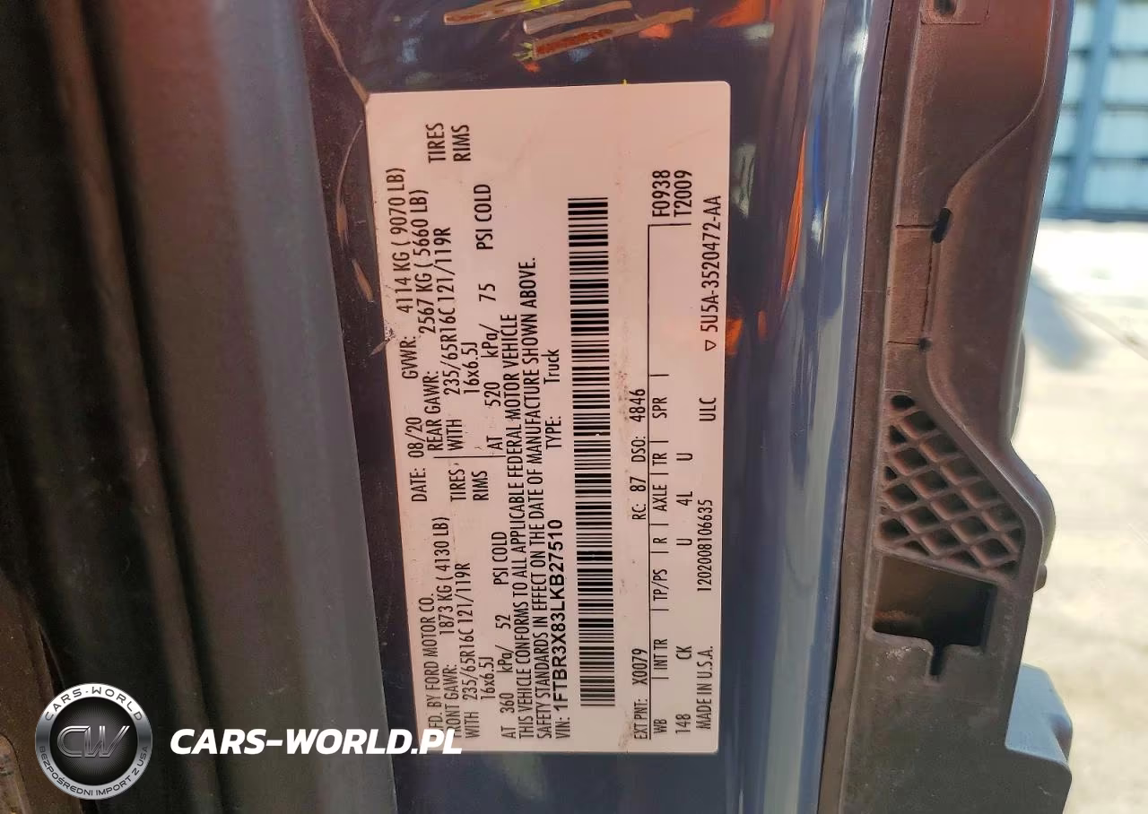 2020 Ford Transit 250 Delivery Van VIN:1FTBR3X83LKB27510 - 13