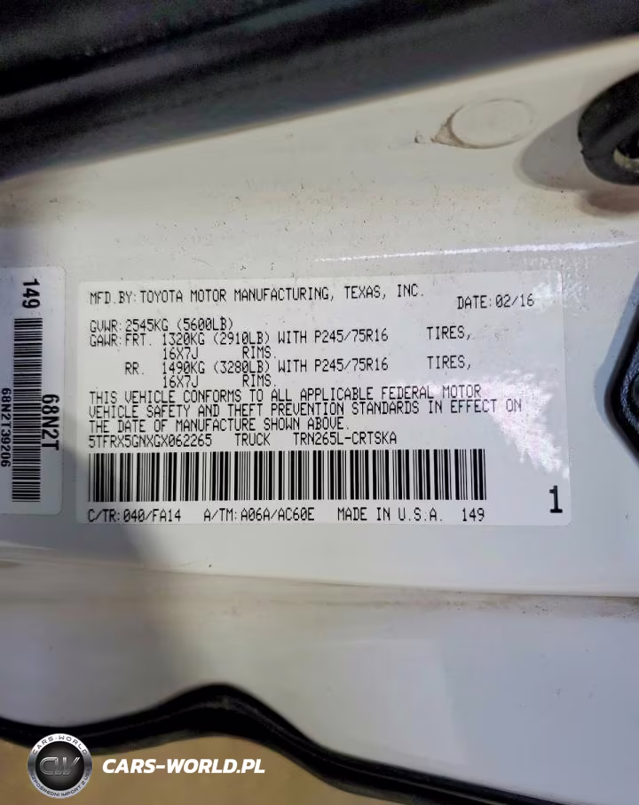 2016 Toyota Tacoma Sr VIN:5TFRX5GNXGX062265 - 12