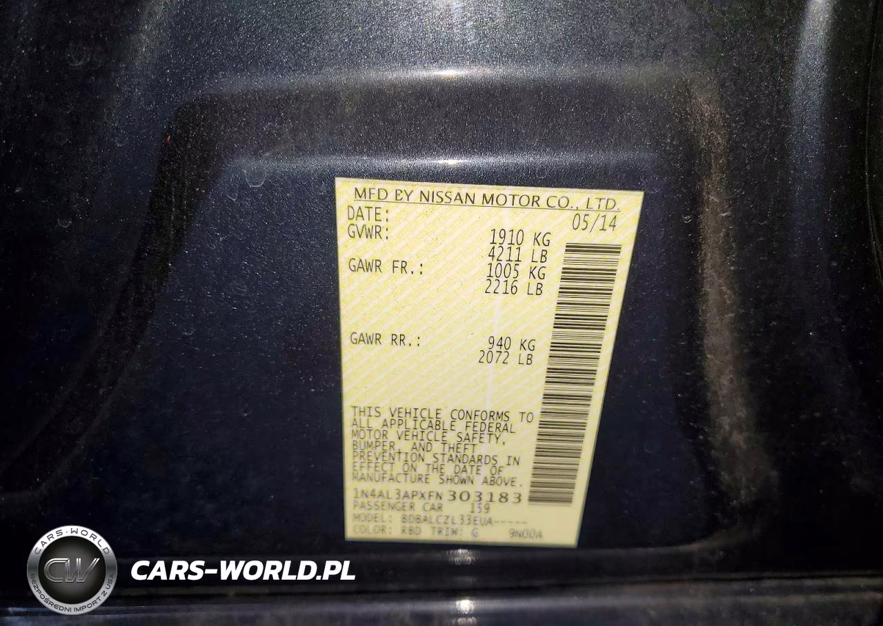 2015 Nissan Altima 2.5 S VIN:1N4AL3APXFN303183 - 12