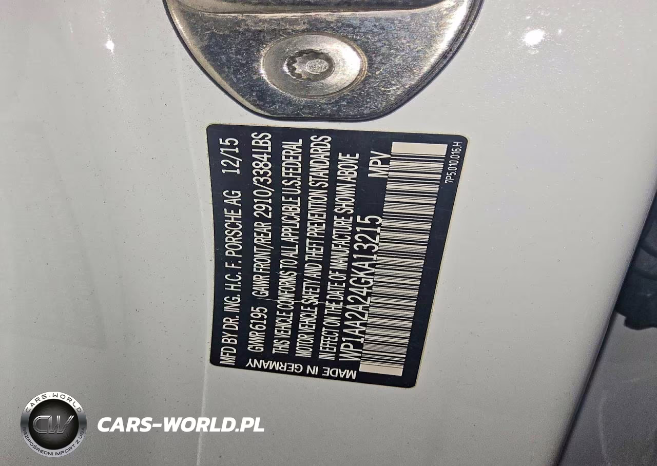 2016 Porsche Cayenne VIN:WP1AA2A24GKA13215 - 13