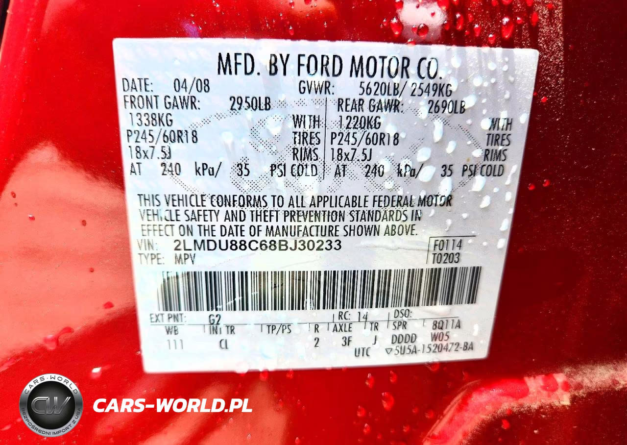 2008 Lincoln Mkx VIN:2LMDU88C68BJ30233 - 13
