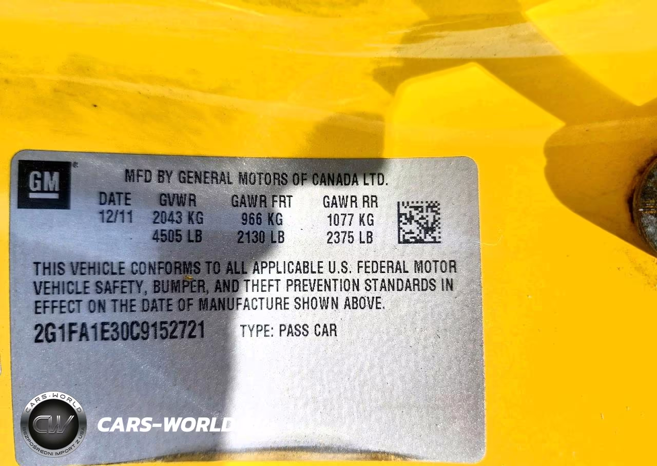 2012 Chevrolet Camaro Ls VIN:2G1FA1E30C9152721 - 12