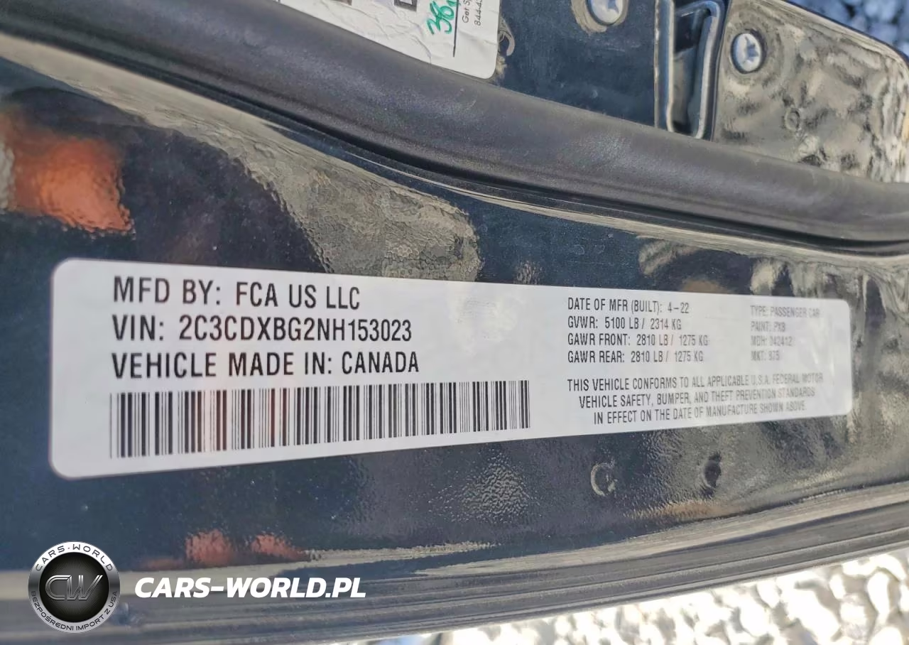 2022 Dodge Charger Sxt VIN:2C3CDXBG2NH153023 - 13