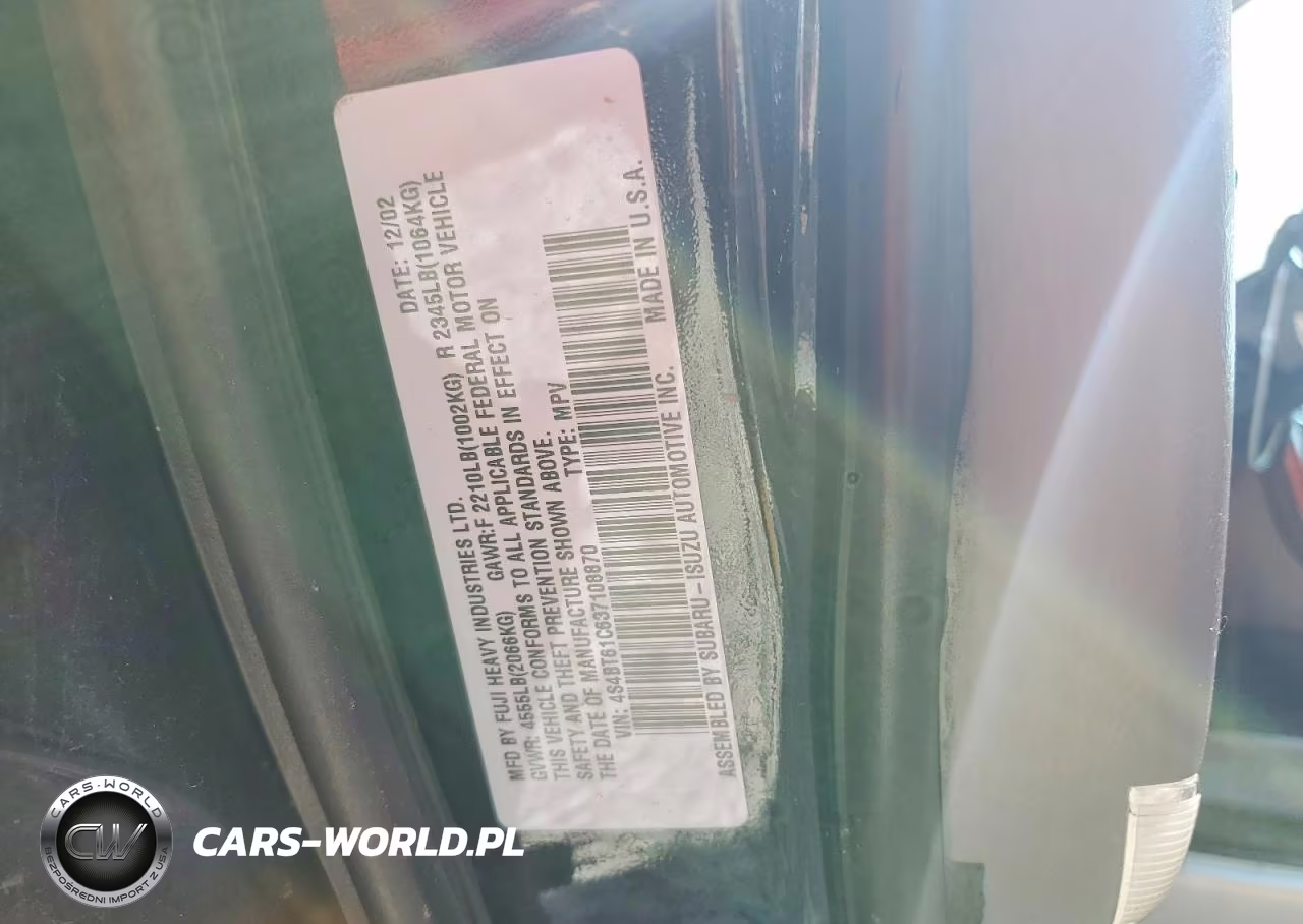 2003 Subaru Baja VIN:4S4BT61C637108870 - 12