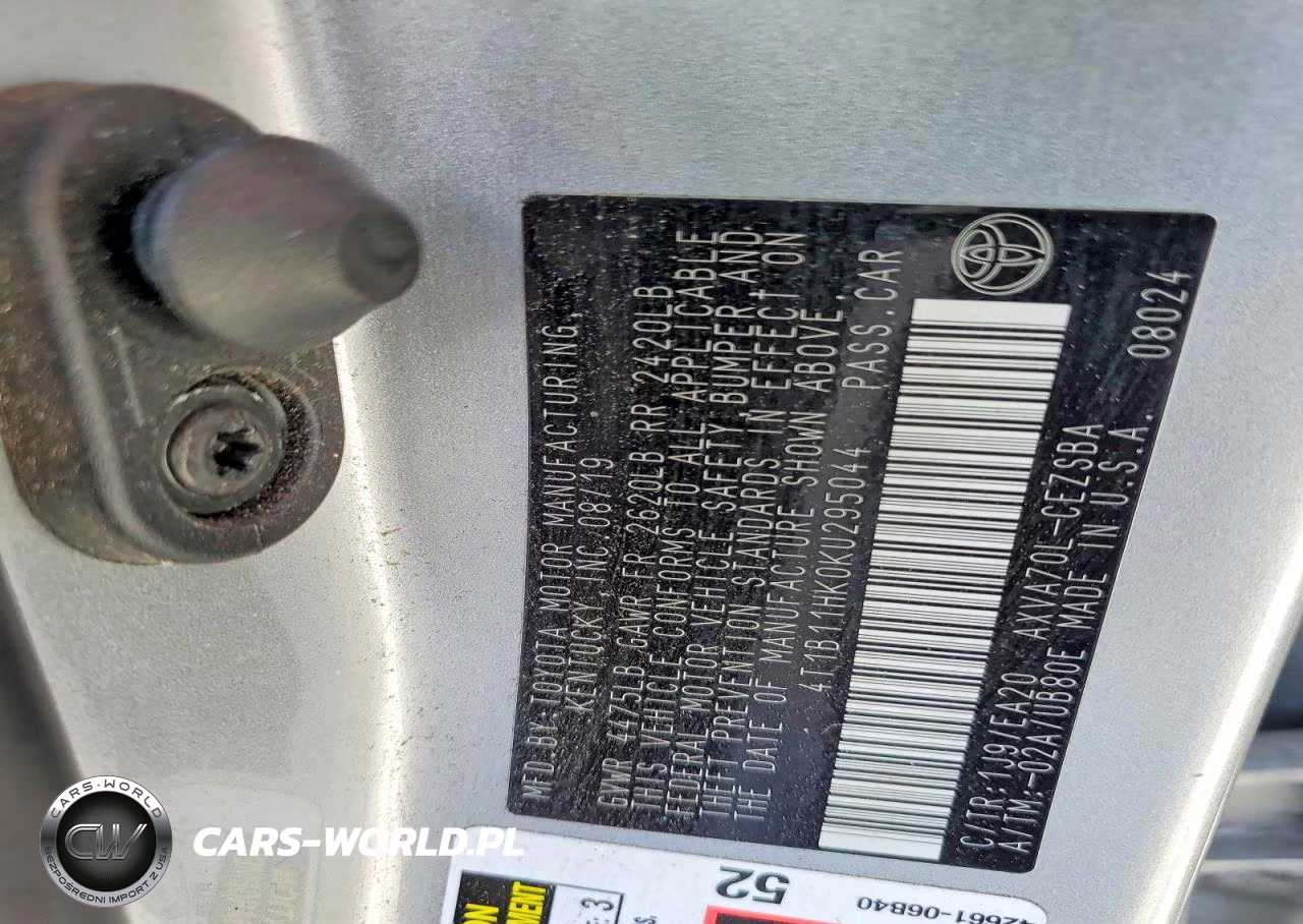 2019 Toyota Camry Se VIN:4T1B11HK0KU295044 - 12
