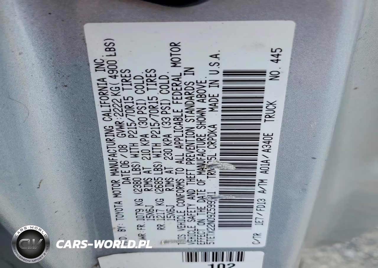 2009 Toyota Tacoma Access Cab VIN:5TETX22N09Z599511 - 12