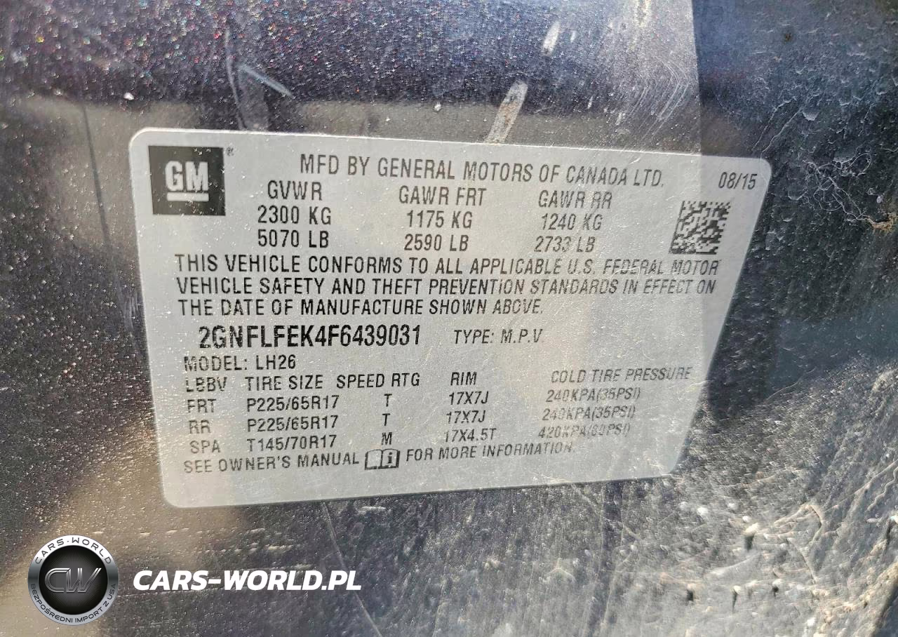 2015 Chevrolet Equinox Lt VIN:2GNFLFEK4F6439031 - 13