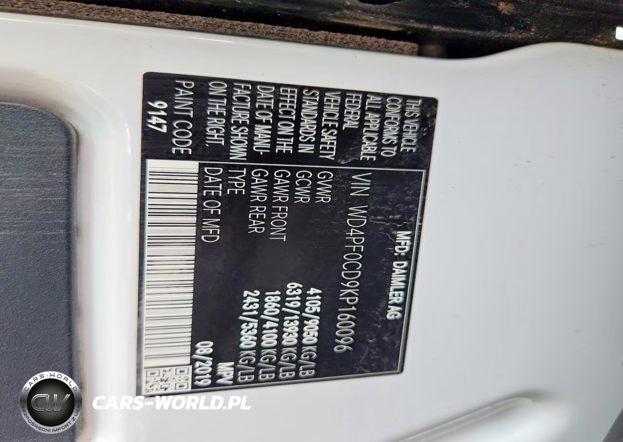 2019 Mercedes-Benz Sprinter 2500-3500 VIN:WD4PF0CD9KP160096 - 13