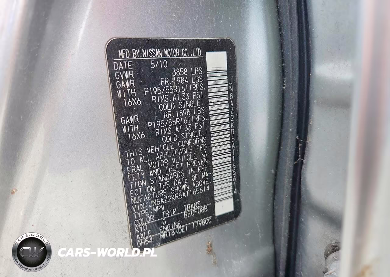 2010 Nissan Cube 1.8 VIN:JN8AZ2KR5AT165614 - 12