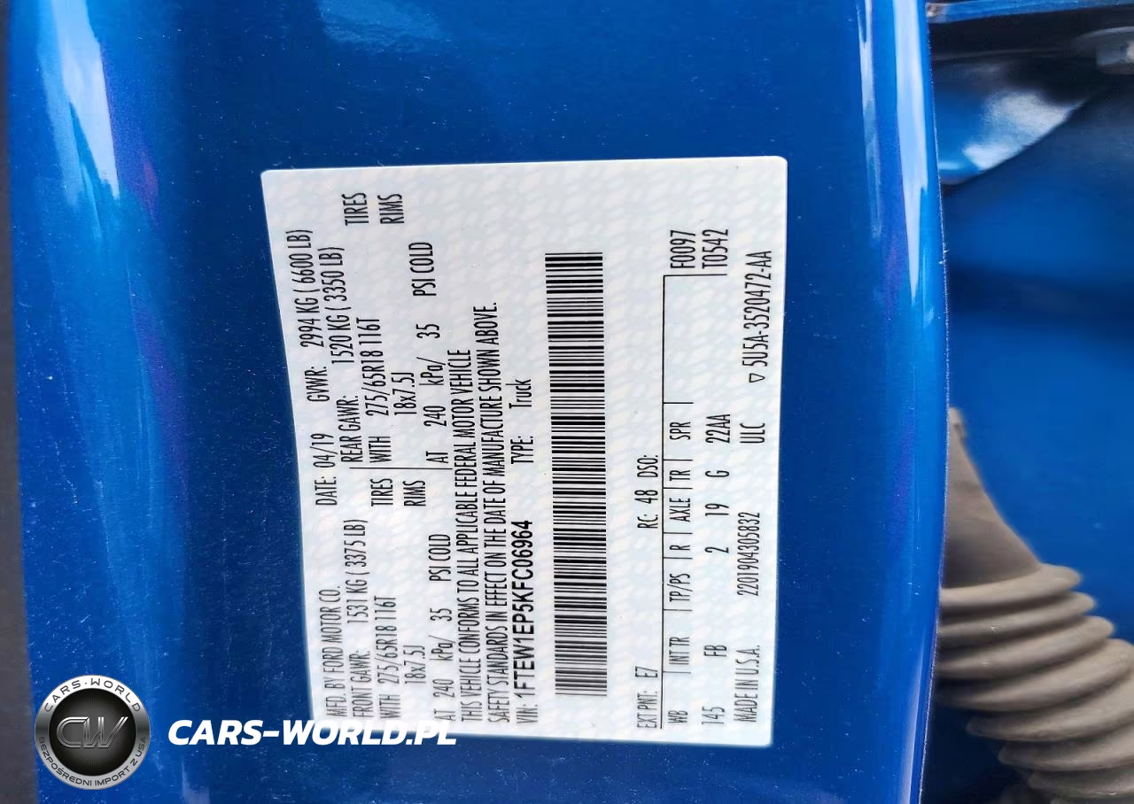 2019 Ford F150 Supercrew VIN:1FTEW1EP5KFC06964 - 12