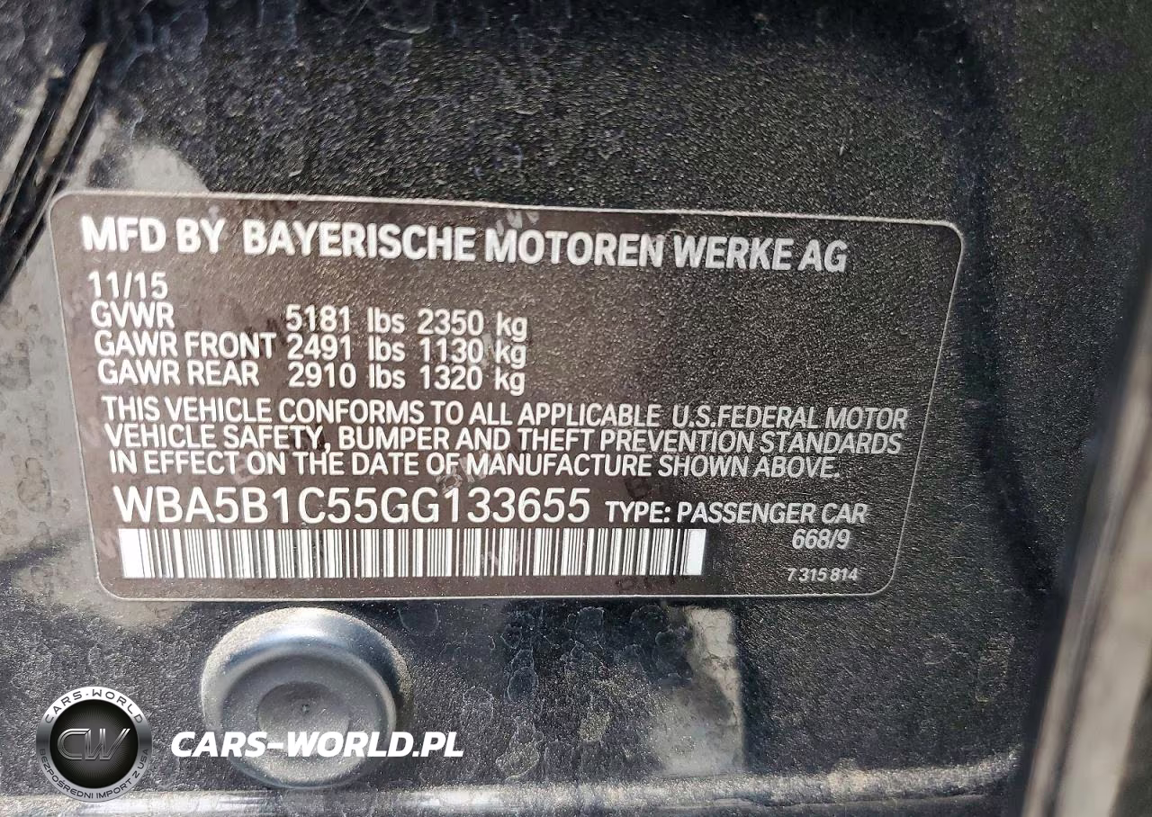 2016 BMW 535 I VIN:WBA5B1C55GG133655 - 12