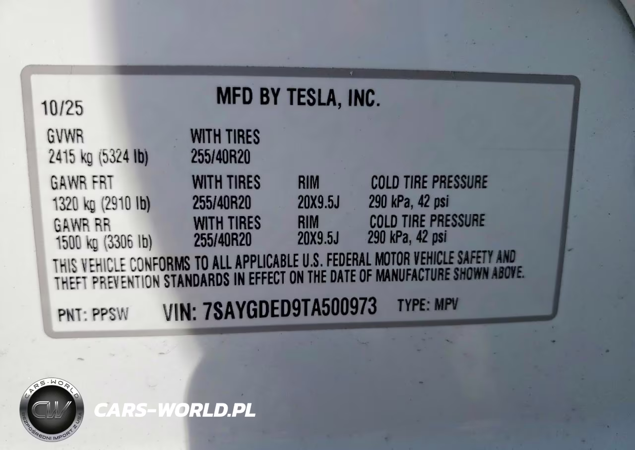 2026 Tesla Model Y VIN:7SAYGDED9TA500973 - 12
