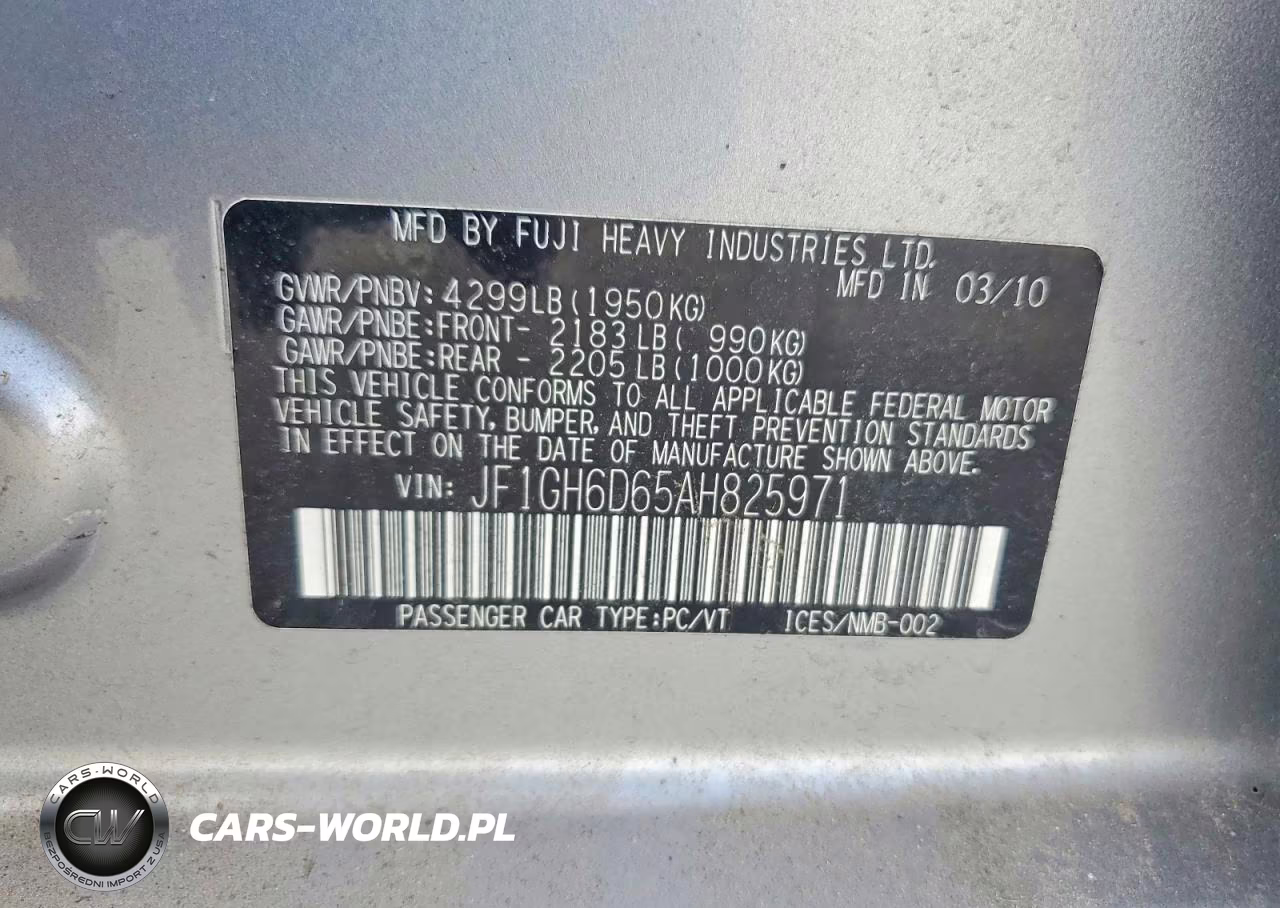 2010 Subaru Impreza Outback Sport VIN:JF1GH6D65AH825971 - 13