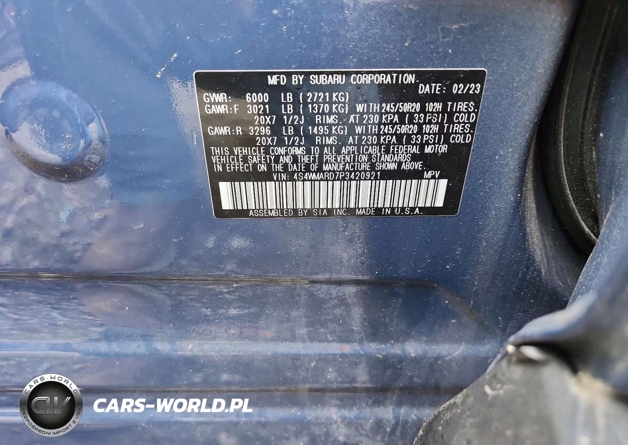 2023 Subaru Ascent Touring VIN:4S4WMARD7P3420921 - 13