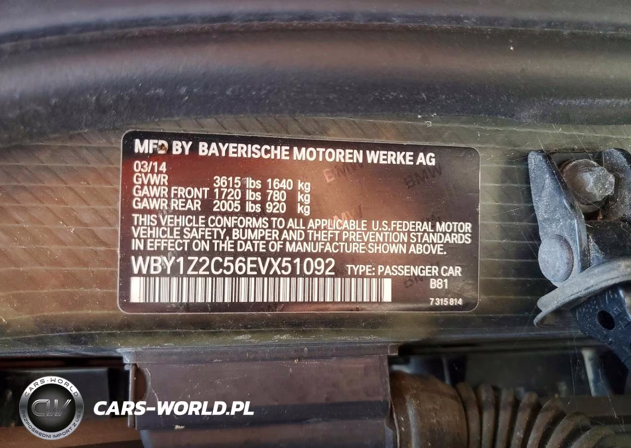 2014 BMW I3 Bev VIN:WBY1Z2C56EVX51092 - 12