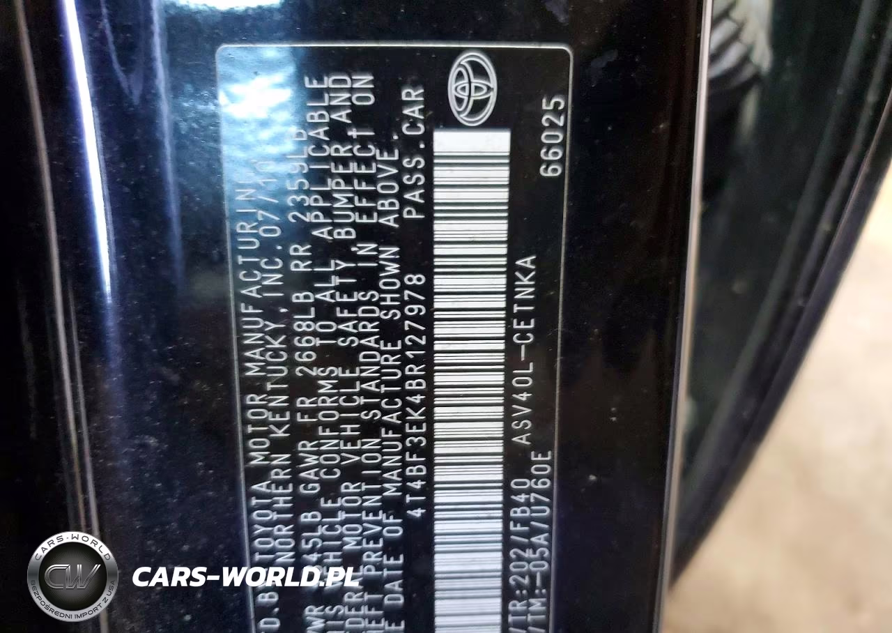 2011 Toyota Camry Le VIN:4T4BF3EK4BR127978 - 12
