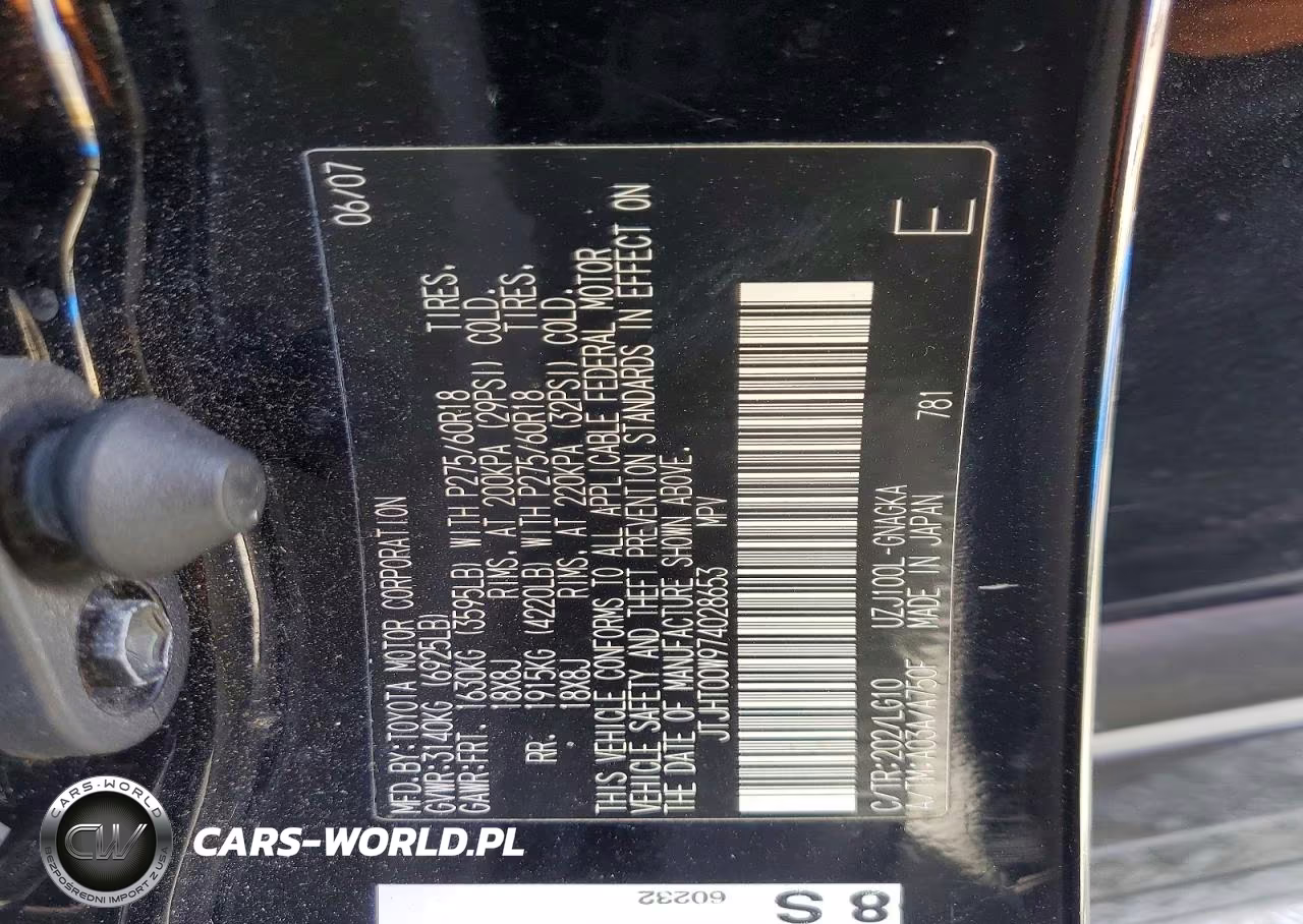 2007 Lexus Lx 470 VIN:JTJHT00W974028653 - 13