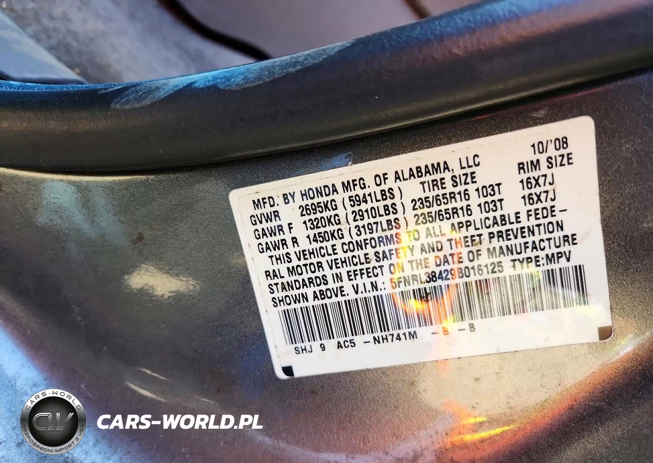 2009 Honda Odyssey Ex VIN:5FNRL38429B016125 - 13