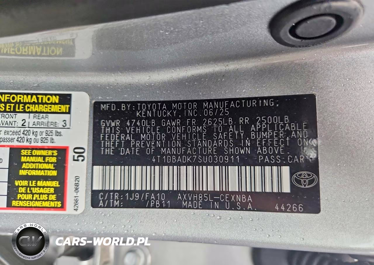 2025 Toyota Camry Le VIN:4T1DBADK7SU030911 - 13