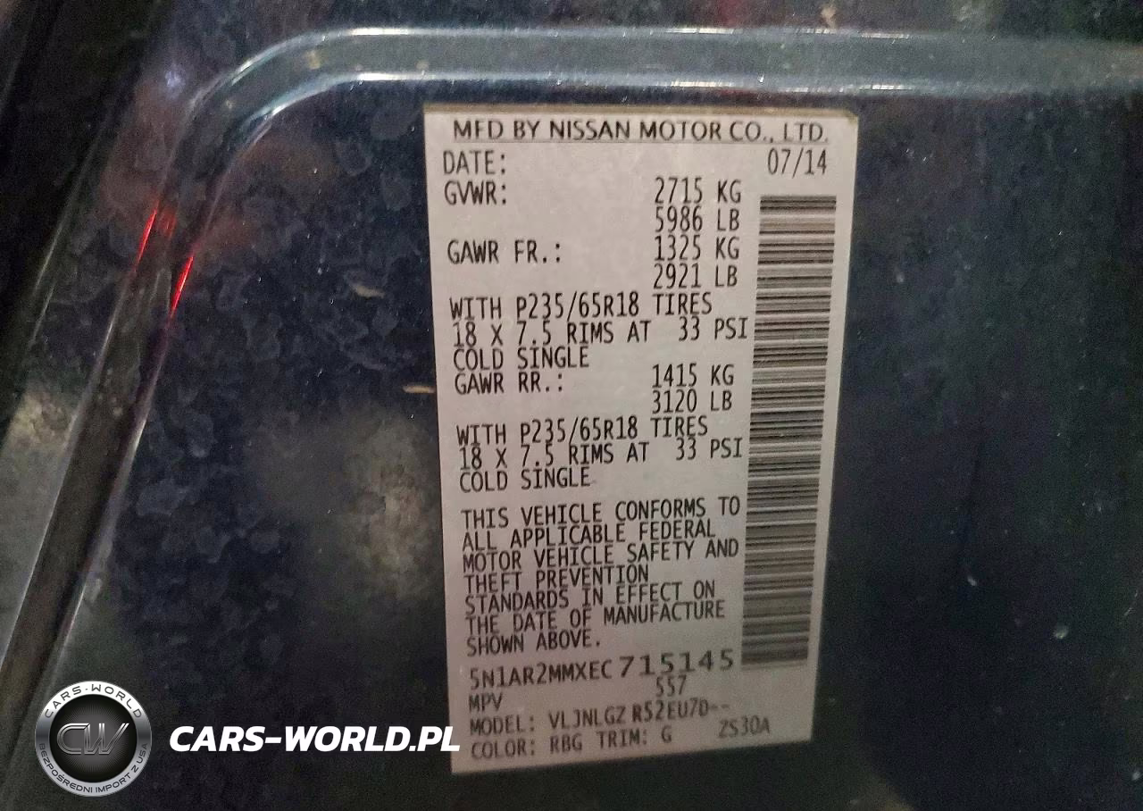 2014 Nissan Pathfinder Sl VIN:5N1AR2MMXEC715145 - 13