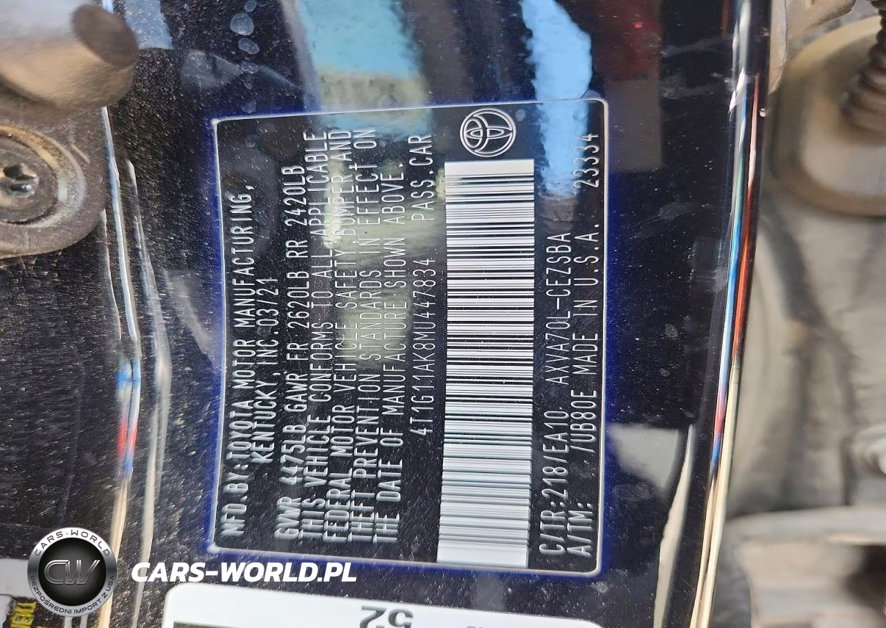 2021 Toyota Camry Se VIN:4T1G11AK8MU447834 - 12