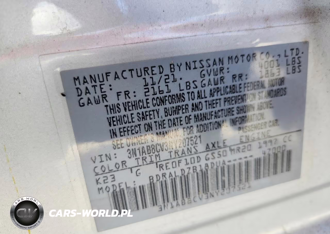 2022 Nissan Sentra Sv VIN:3N1AB8CV3NY207521 - 12