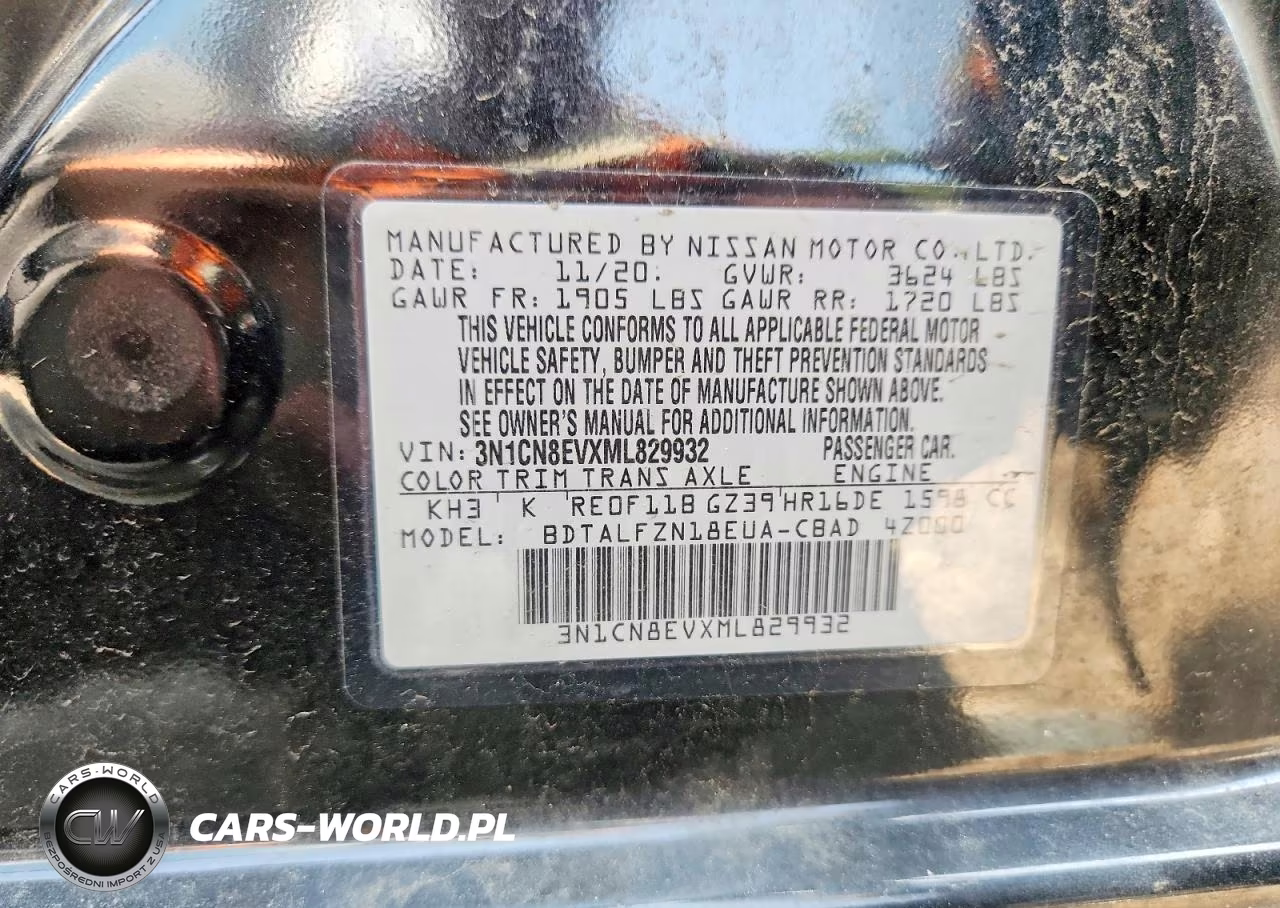 2021 Nissan Versa Sv VIN:3N1CN8EVXML829932 - 12