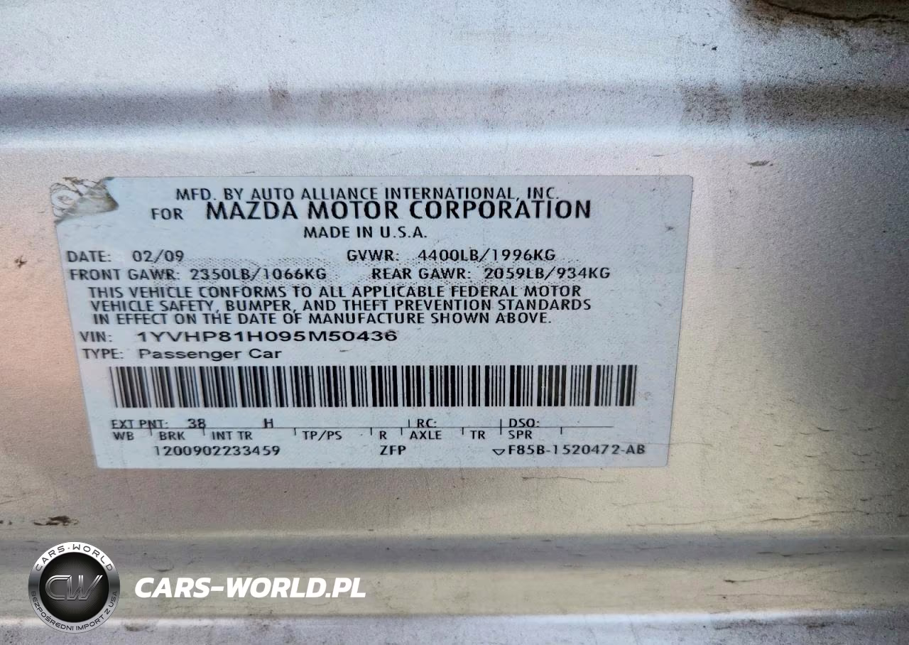2009 Mazda 6 I VIN:1YVHP81H095M50436 - 13
