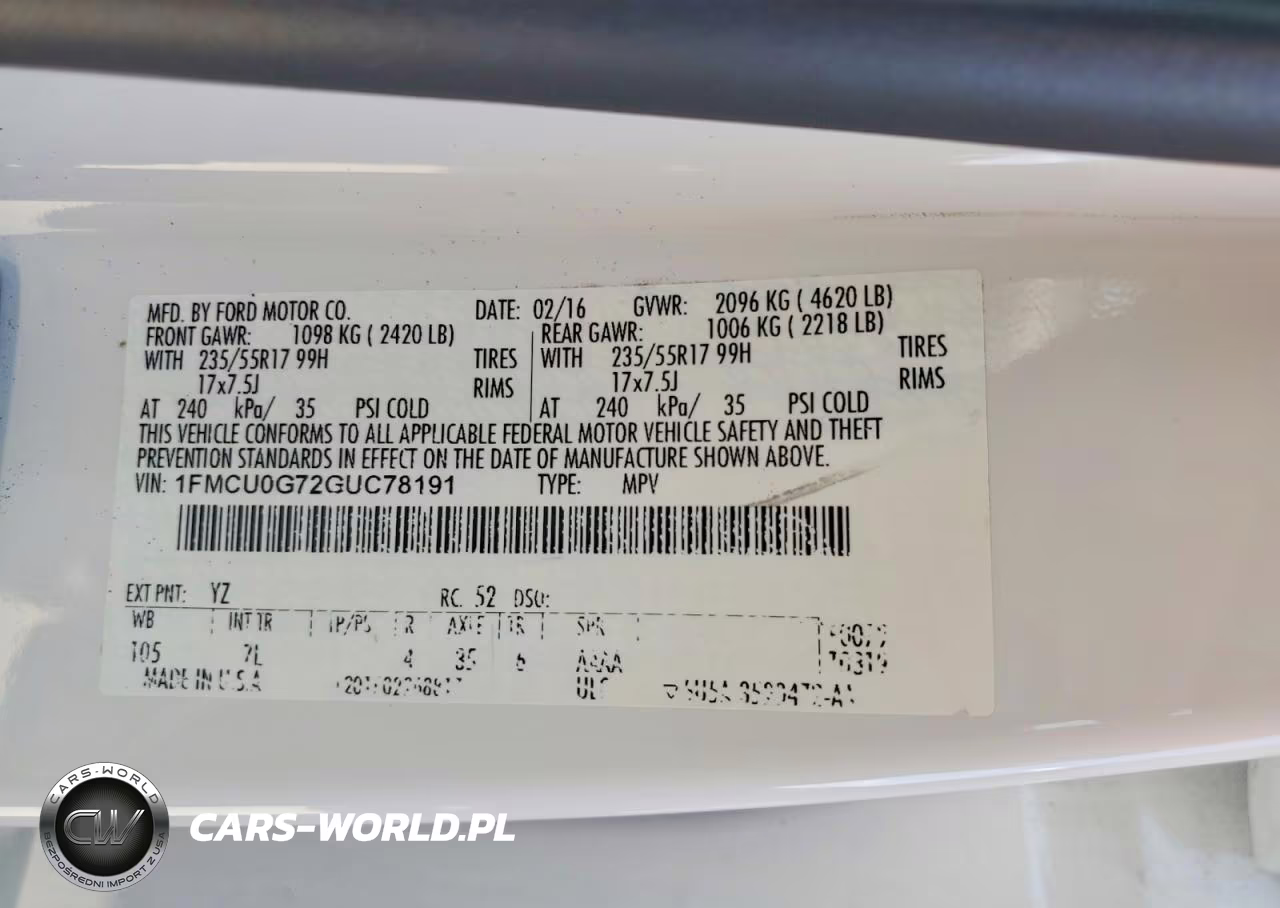 2016 Ford Escape Se VIN:1FMCU0G72GUC78191 - 12