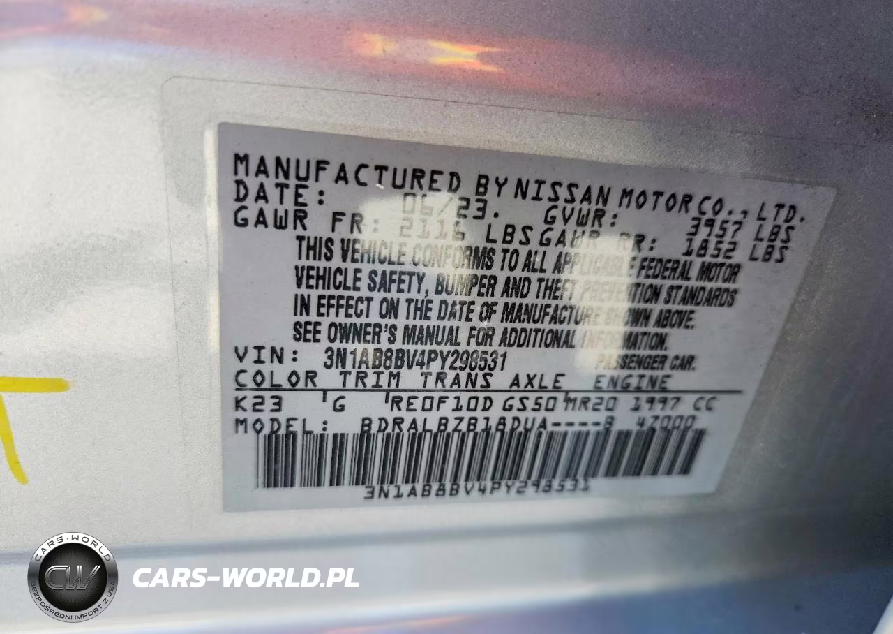 2023 Nissan Sentra S VIN:3N1AB8BV4PY298531 - 12