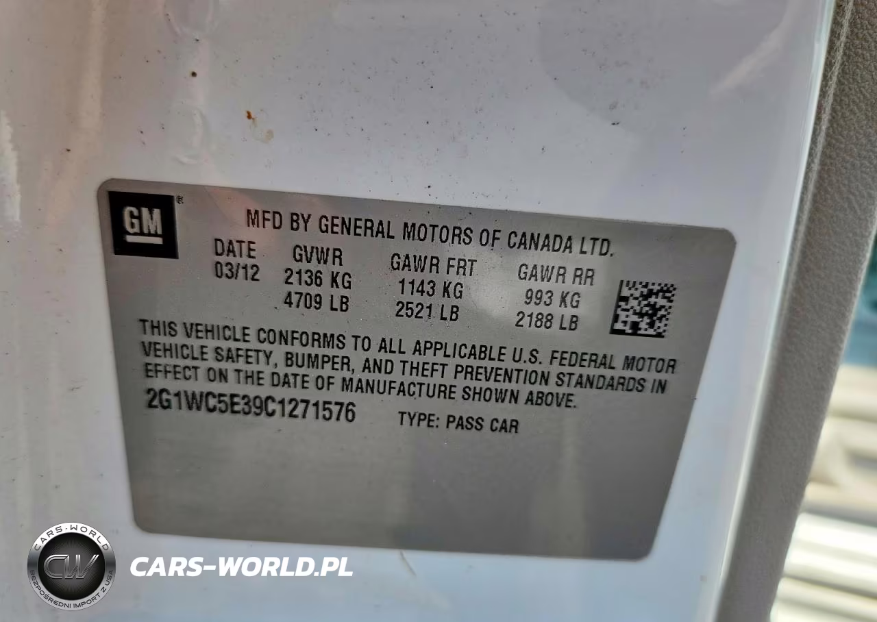 2012 Chevrolet Impala Ltz VIN:2G1WC5E39C1271576 - 12