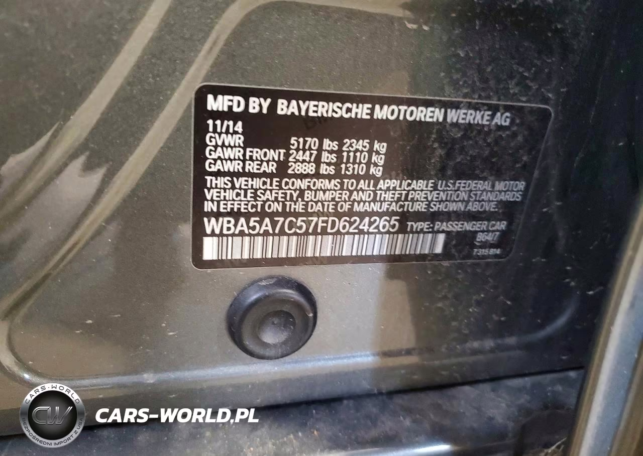 2015 BMW 528 Xi VIN:WBA5A7C57FD624265 - 12