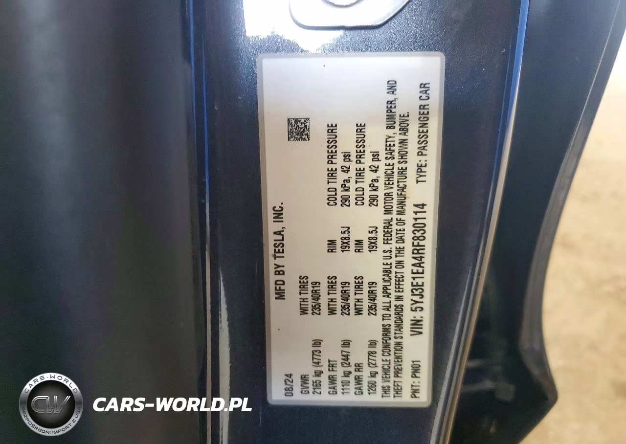 2024 Tesla Model 3 VIN:5YJ3E1EA4RF830114 - 12