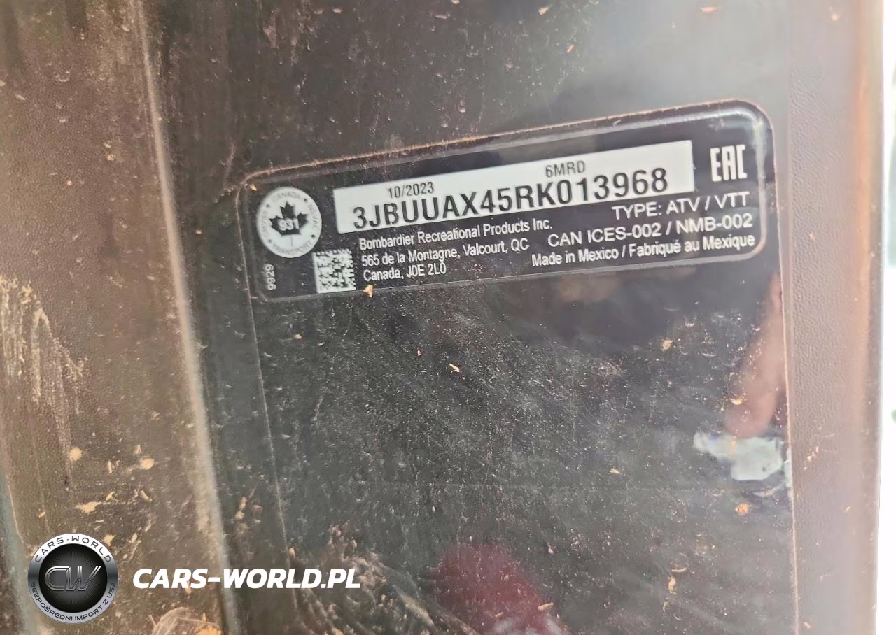 2024 Can-Am Defender Utility Vehicle VIN:3JBUUAX45RK013968 - 10