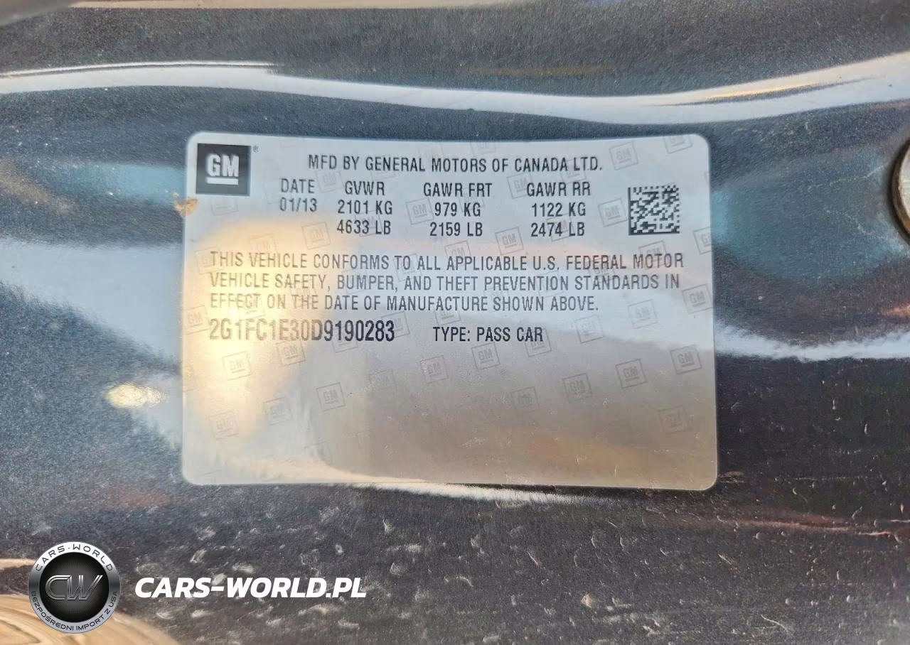 2013 Chevrolet Camaro Lt VIN:2G1FC1E30D9190283 - 12