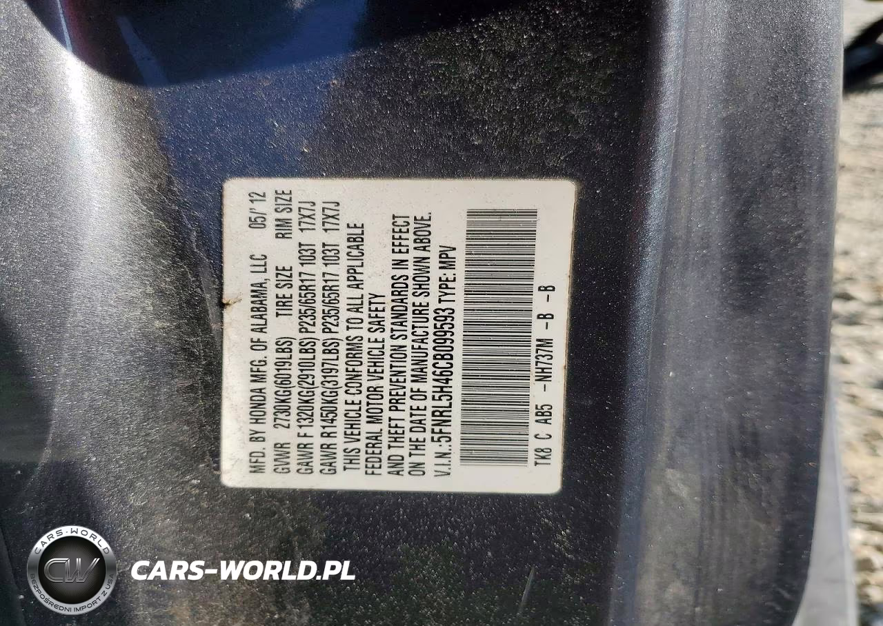 2012 Honda Odyssey Ex VIN:5FNRL5H46CB099593 - 13