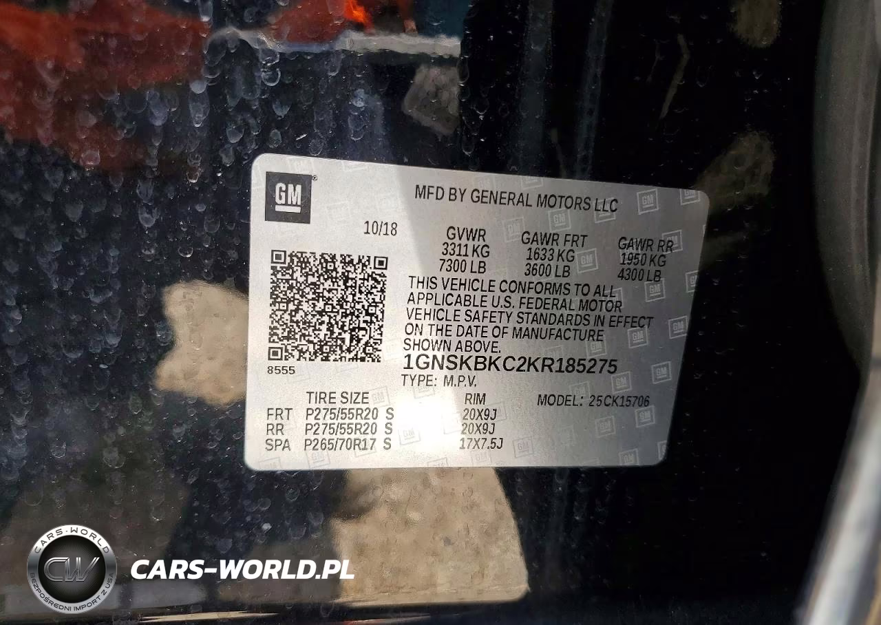 2019 Chevrolet Tahoe K1500 Lt VIN:1GNSKBKC2KR185275 - 14