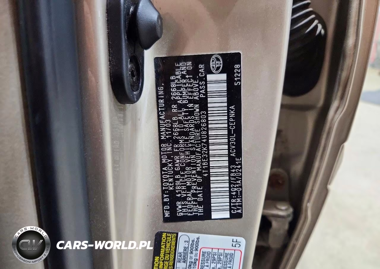 2004 Toyota Camry Le VIN:4T1BE32K74U826803 - 12